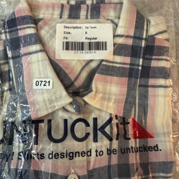 Untuckit De Toren Long Sleeve Button Down Shirt Big Plaid - Picture 7 of 9